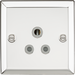 Knightsbridge CV5APCG 5A Unswitched Socket with Grey Insert - Bevelled Edge Polished Chrome Knightsbridge Polished Chrome Bevelled Knightsbridge - Sparks Warehouse