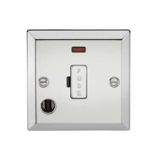 Knightsbridge CV6FPC 13A Fused Spur Unit with Neon & Flex Outlet - Bevelled Edge Polished Chrome Knightsbridge Polished Chrome Bevelled Knightsbridge - Sparks Warehouse