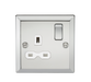Knightsbridge CV7PCW 13A 1G DP Switched Socket with White Insert - Bevelled Edge Polished Chrome Knightsbridge Polished Chrome Bevelled Knightsbridge - Sparks Warehouse