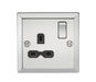 Knightsbridge CV7PC 13A 1G DP Switched Socket with Black Insert - Bevelled Edge Polished Chrome Knightsbridge Polished Chrome Bevelled Knightsbridge - Sparks Warehouse