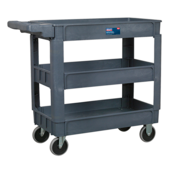 Sealey - CX203 Trolley 3-Level Composite Heavy-Duty Storage & Workstations Sealey - Sparks Warehouse