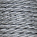 1.5mm Core Decorative Braided Fabric Flex  - 1 Metre Length  - DARK GREY TWIST