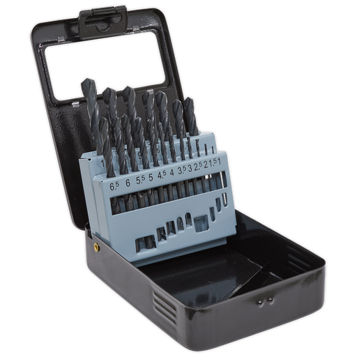 Sealey - DBS19RF HSS Roll Forged Drill Bit Set 19pc 1-10mm Consumables Sealey - Sparks Warehouse