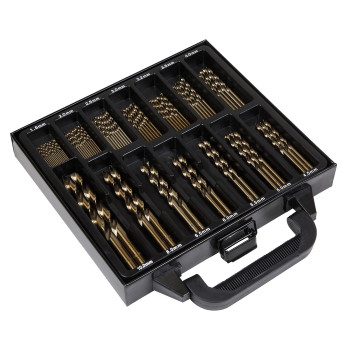 Sealey - DBS99CB 99pc HSS Cobalt Fully Ground Drill Bit Set Power Tool Accessories Sealey - Sparks Warehouse