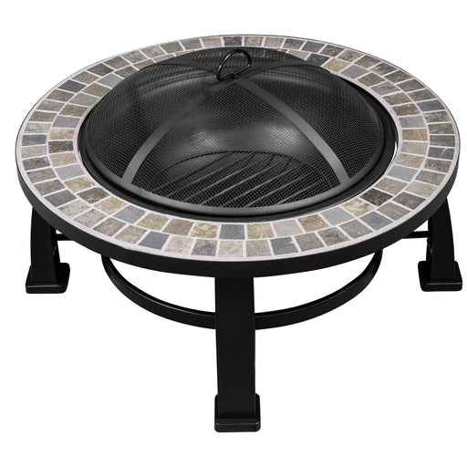 DG111 30" Deluxe Traditional Style Fire Pit/Fireplace � Slate Fire Pit Dellonda - Sparks Warehouse