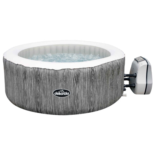 DL88 2-4 Person Inflatable Hot Tub Spa & Smart Pump - Wood Effect Trampolines, Pools And Spas Dellonda - Sparks Warehouse