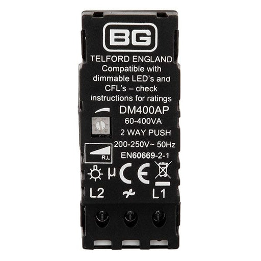BG DM400AP-05 LED Dimmer Module Leading Edge Push on/off Switch Dimmer Unit BG - Sparks Warehouse