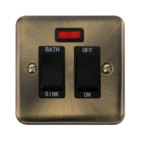 Scolmore DPAB024BK - 20A DP Sink/Bath Switch With Neon - Black Deco Plus Scolmore - Sparks Warehouse