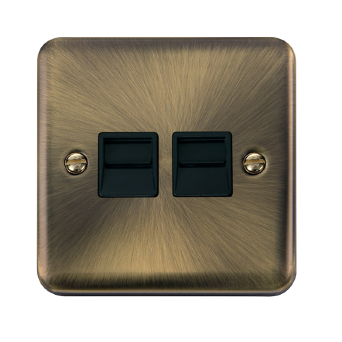 Scolmore DPAB121BK - Twin Telephone Outlet - Master - Black Deco Plus Scolmore - Sparks Warehouse