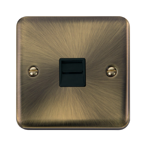 Scolmore DPAB125BK - Single Telephone Outlet - Secondary - Black Deco Plus Scolmore - Sparks Warehouse