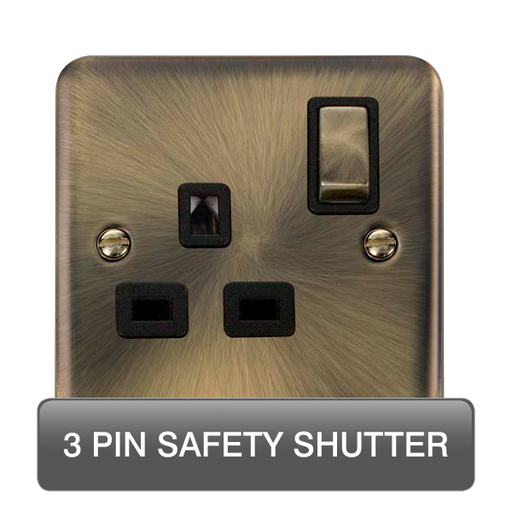 Scolmore DPAB1535BK Deco Plus Antique Brass Dp 1g Switched Socket  Scolmore - Sparks Warehouse