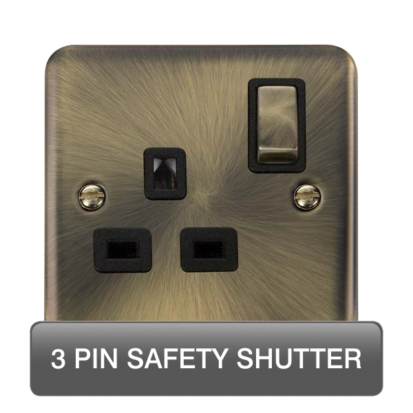 Scolmore DPAB1535BK Deco Plus Antique Brass Dp 1g Switched Socket  Scolmore - Sparks Warehouse