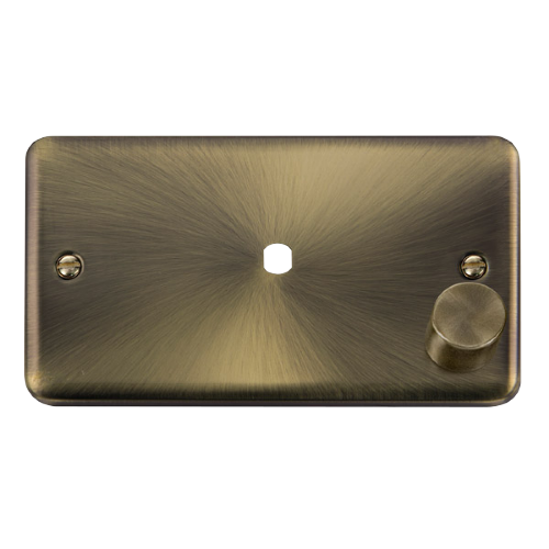 Scolmore DPAB185 - 2 Gang Dimmer Plate + Knob (630W or 1000W) - 1 Aperture Deco Plus Scolmore - Sparks Warehouse
