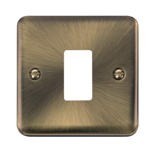 Scolmore DPAB20401 - 1 Gang GridPro® Frontplate - Antique Brass GridPro Scolmore - Sparks Warehouse