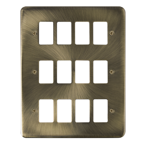 Scolmore DPAB20512 - 12 Gang GridPro® Frontplate - Antique Brass GridPro Scolmore - Sparks Warehouse