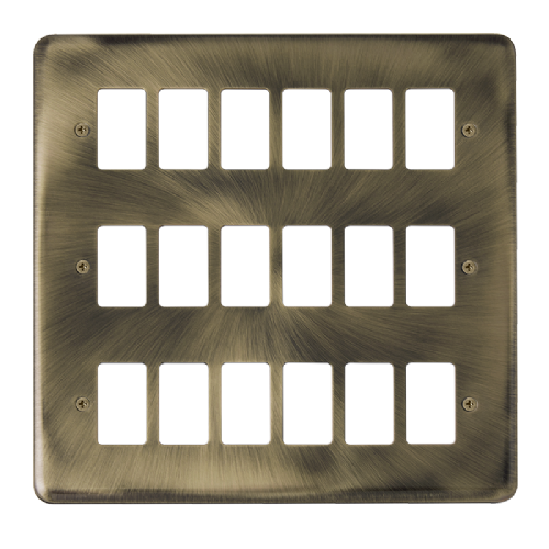 Scolmore DPAB20518 - 18 Gang GridPro® Frontplate - Antique Brass GridPro Scolmore - Sparks Warehouse