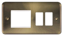 Scolmore DPAB31102 Gridpro Deco Plus - Frontplates - Antique Brass Dpab 2+2 Combi Plate  Scolmore - Sparks Warehouse