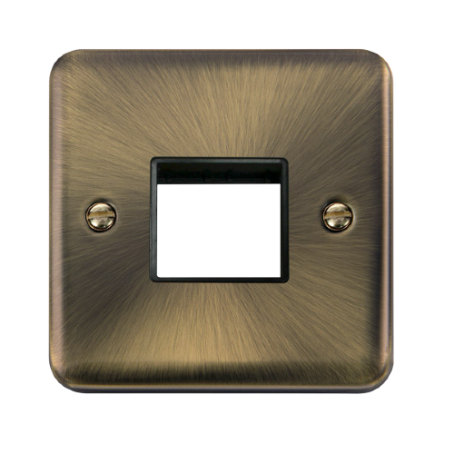 Scolmore DPAB402BK - 1 Gang Plate - 2 Apertures - Black Deco Plus Scolmore - Sparks Warehouse