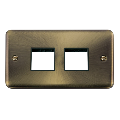 Scolmore DPAB404BK - 2 Gang Plate - 2 x 2 Apertures - Black Deco Plus Scolmore - Sparks Warehouse