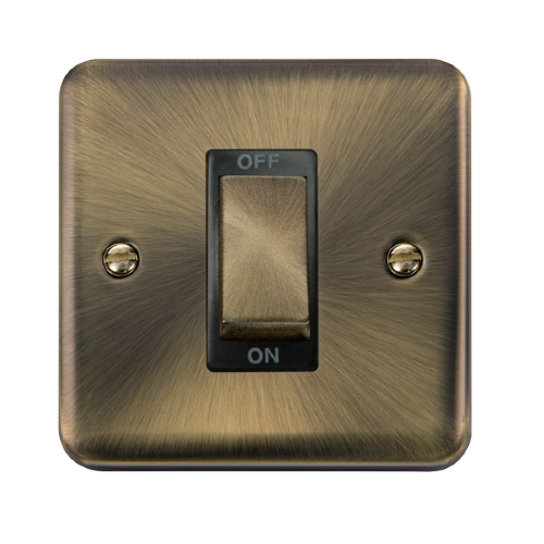 Scolmore DPAB500BK - 45A Ingot 1 Gang DP Switch - Black Deco Plus Scolmore - Sparks Warehouse