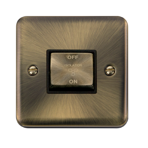 Scolmore DPAB520BK - 10AX Ingot 3 Pole Fan Isolation Plate Switch - Black Deco Plus Scolmore - Sparks Warehouse
