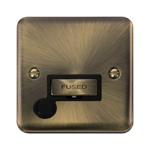 Scolmore DPAB550BK - 13A Ingot Fused Connection Unit With Flex Outlet - Black Deco Plus Scolmore - Sparks Warehouse