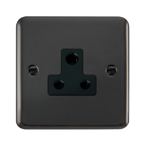 Scolmore DPMB038BK Click Deco Plus - 5A Round Pin Socket - Black