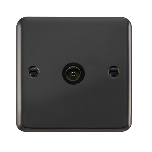 Scolmore DPMB065BK Click Deco Plus - Single Coaxial Outlet - Black