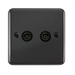 Scolmore DPBN066BK - Twin Coaxial Outlet - Black Deco Plus Scolmore - Sparks Warehouse