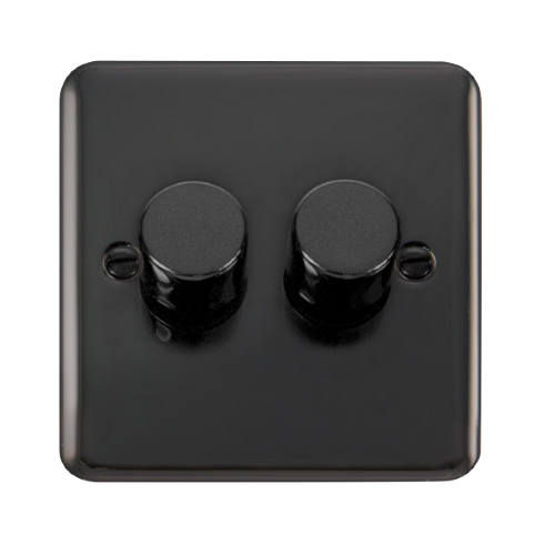 Scolmore DPBN152 - 2 Gang 2 Way 400Va Dimmer Switch Deco Plus Scolmore - Sparks Warehouse