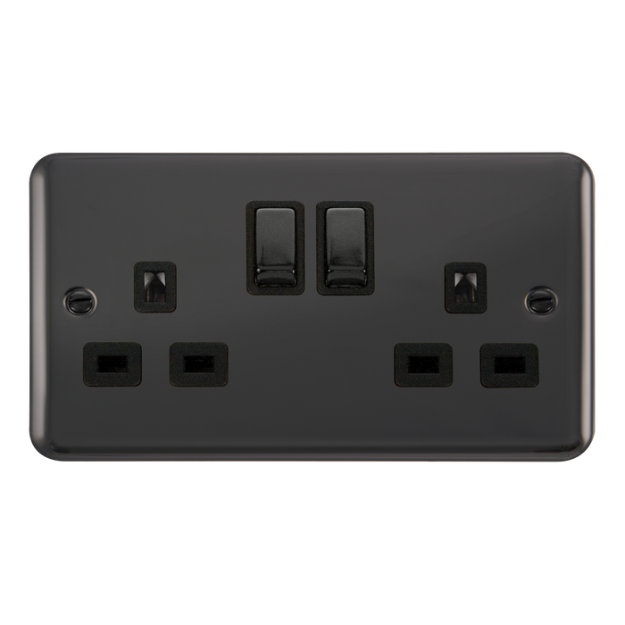 Scolmore DPBN1536BK Deco Plus Black Nickel Dp 2g Sw Skt Bnbk  Scolmore - Sparks Warehouse