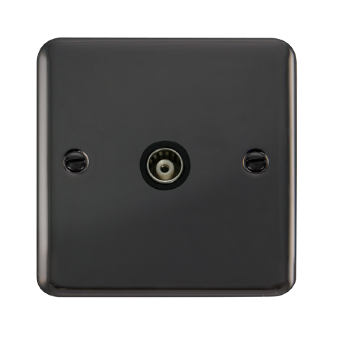 Scolmore DPMB158BK Click Deco Plus - Single Isolated Coaxial Outlet - Black