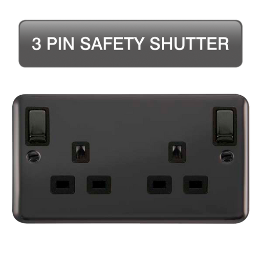 Scolmore DPBN1836BK Deco Plus Black Nickel Dp 2g Ob Sw Skt Bnbk  Scolmore - Sparks Warehouse