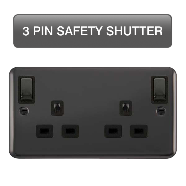 Scolmore DPMB1836BK Click Deco Plus Black Nickel Dp 2g Ob Sw Skt Bnbk