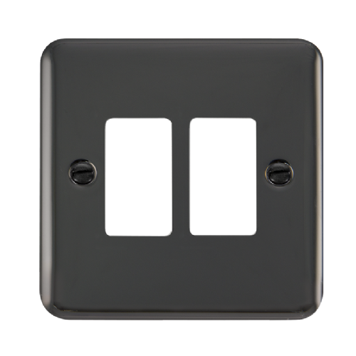 Scolmore DPBN20402 - 2 Gang GridPro® Frontplate - Black Nickel GridPro Scolmore - Sparks Warehouse