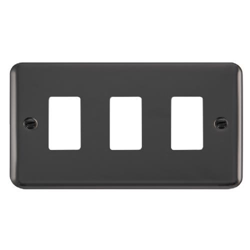 Scolmore DPBN20403 - 3 Gang GridPro® Frontplate - Black Nickel GridPro Scolmore - Sparks Warehouse