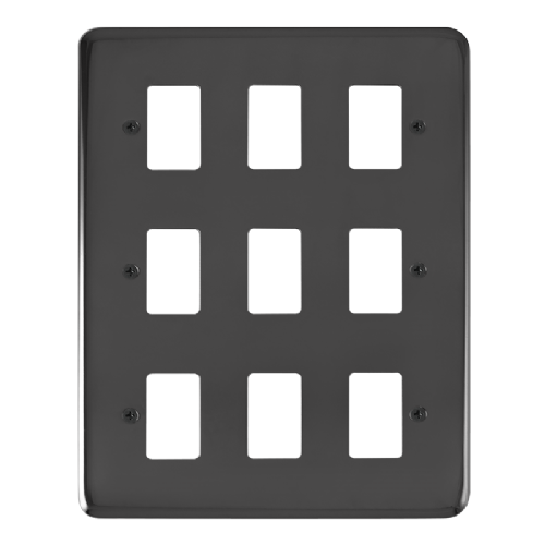 Scolmore DPBN20509 - 9 Gang GridPro® Frontplate - Black Nickel GridPro Scolmore - Sparks Warehouse