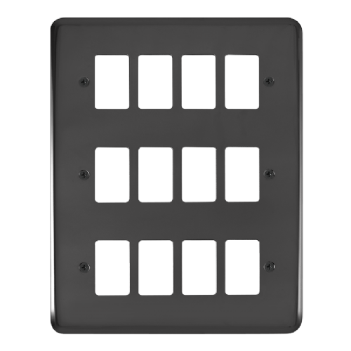 Scolmore DPBN20512 - 12 Gang GridPro® Frontplate - Black Nickel GridPro Scolmore - Sparks Warehouse