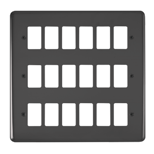 Scolmore DPBN20518 - 18 Gang GridPro® Frontplate - Black Nickel GridPro Scolmore - Sparks Warehouse