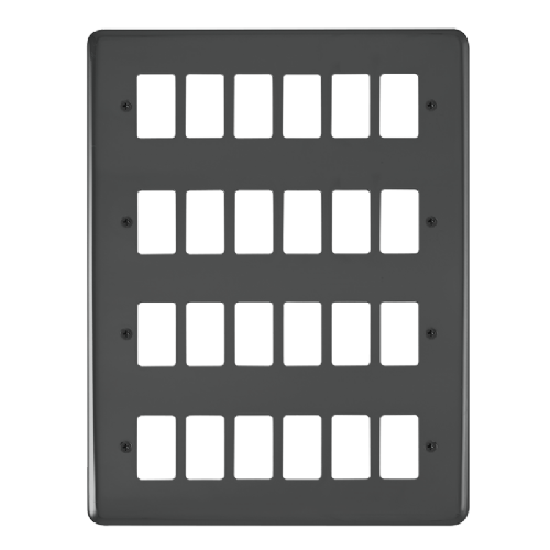 Scolmore DPBN20524 - 24 Gang GridPro® Frontplate - Black Nickel GridPro Scolmore - Sparks Warehouse