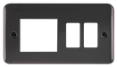 Scolmore DPBN31102 Gridpro Deco Plus - Frontplates - Black Nickel Dpbn 2+2 Combi Plate  Scolmore - Sparks Warehouse
