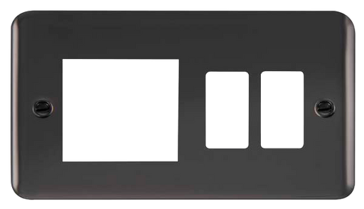 Scolmore DPBN31102 Gridpro Deco Plus - Frontplates - Black Nickel Dpbn 2+2 Combi Plate  Scolmore - Sparks Warehouse