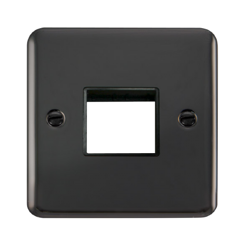 Scolmore DPBN402BK - 1 Gang Plate - 2 Apertures - Black Deco Plus Scolmore - Sparks Warehouse