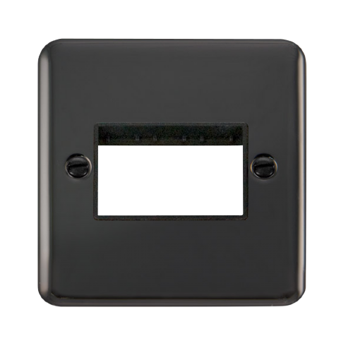 Scolmore DPBN403BK - 1 Gang Plate - 3 Apertures - Black Deco Plus Scolmore - Sparks Warehouse
