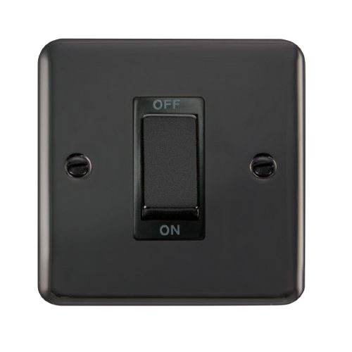 Scolmore DPBN500BK - 45A Ingot 1 Gang DP Switch - Black Deco Plus Scolmore - Sparks Warehouse