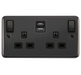Scolmore DPBN586BK Deco Plus Black Nickel 2g 13a Sw Skt 4.2a A&c Usb Ingot Dpbn Bk  Scolmore - Sparks Warehouse