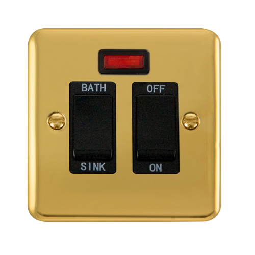 Scolmore DPBR024BK - 20A DP Sink/Bath Switch With Neon - Black Deco Plus Scolmore - Sparks Warehouse