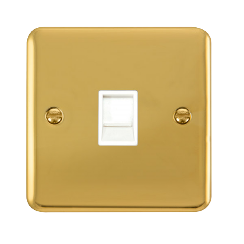Scolmore DPBR115WH - Single RJ11 (Irish/US) Outlet - White Deco Plus Scolmore - Sparks Warehouse