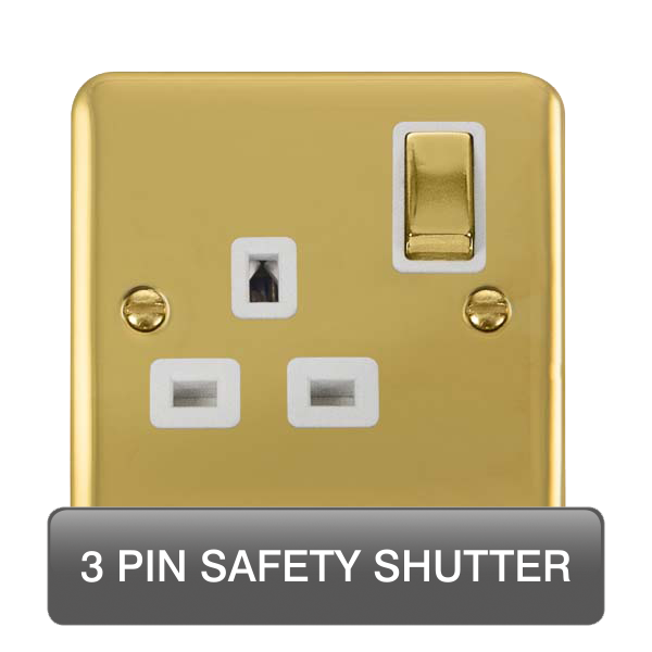 Scolmore DPBR1535WH Deco Plus Polished Brass Dp 1g Sw Skt Brwh  Scolmore - Sparks Warehouse