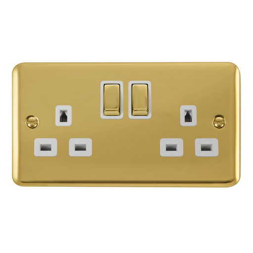 Scolmore DPBR1536WH Deco Plus Polished Brass Dp 2g Sw Skt Brwh  Scolmore - Sparks Warehouse